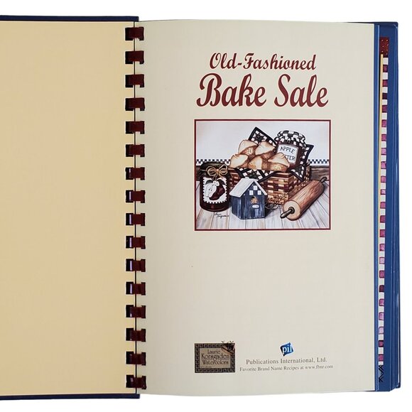 VTG Old Fashioned Bake Sale Recipe Cookbook Desserts Comb Binding Color Pictures - Picture 3 of 7